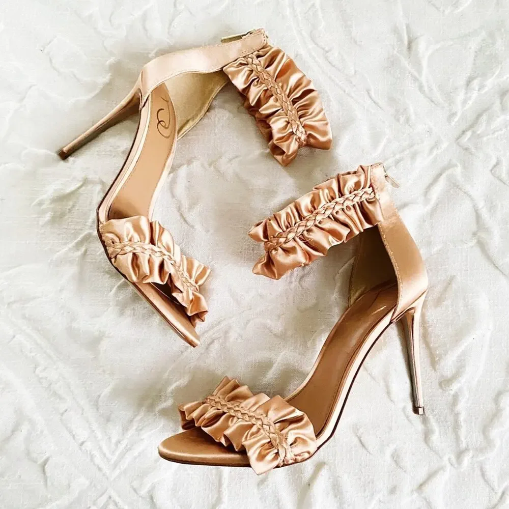 Sam Edelman Sawyer Rosa Satin Heels Size 8